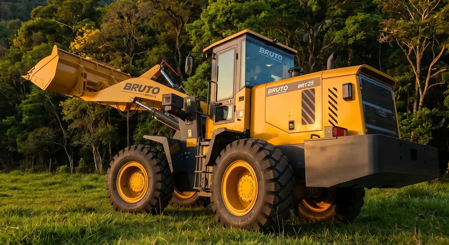 Pá carregadeira para confinamento movimentando silagem